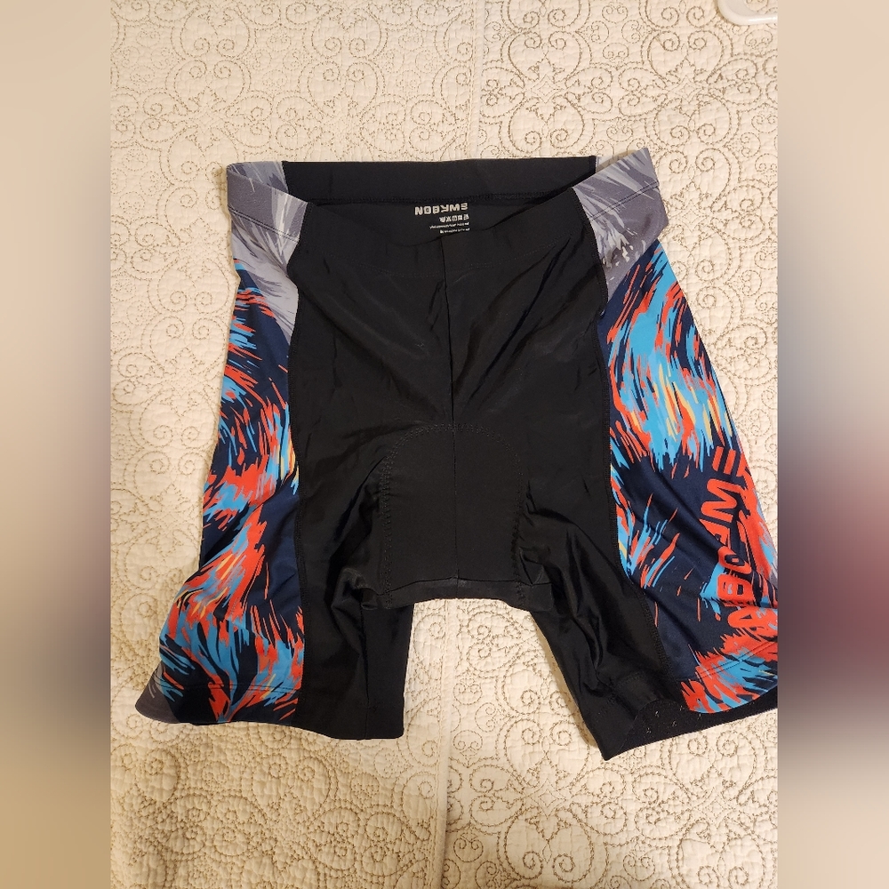 NOOYME Women's Size L Black Bike Shorts with 3D Padding